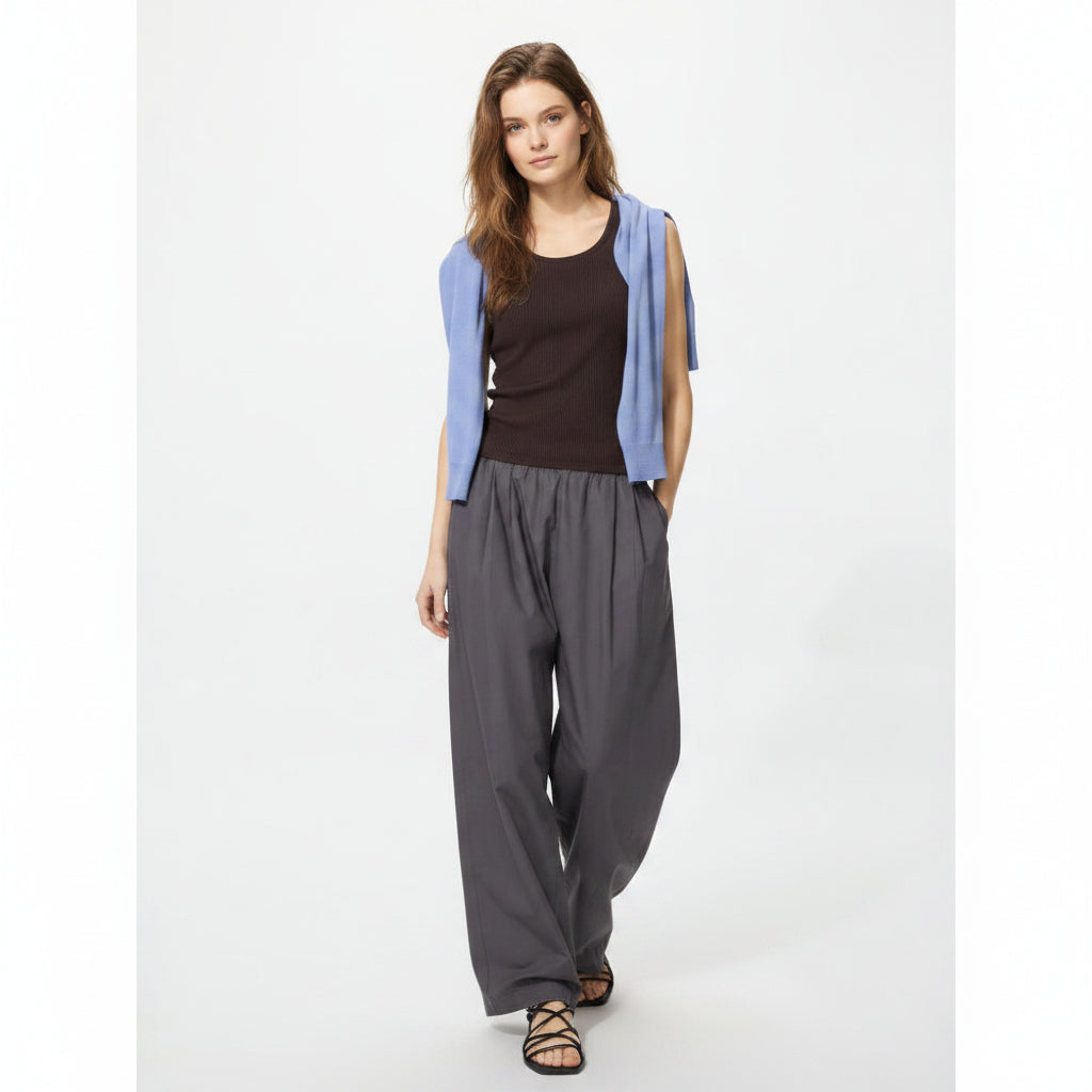 UniQlo Cotton Volume Easy Pants (Longer Length) 489684 Japan best brand