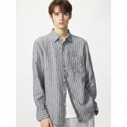 UniQlo Premium Linen Shirt / Stripe 485689 Japan best brand