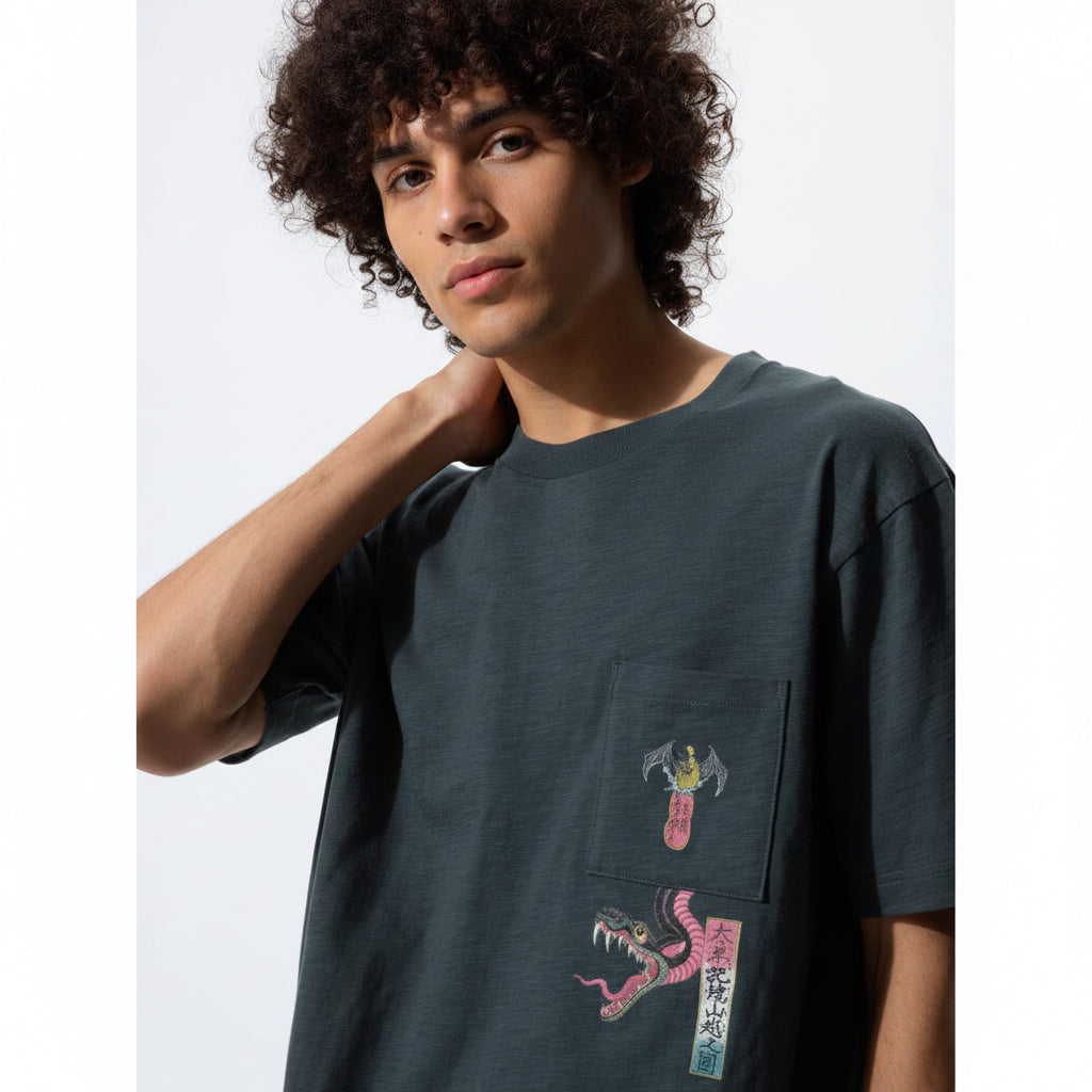 UniQlo Ukiyo-e Black UT 486144 Japan best brand