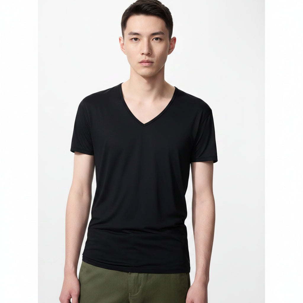 U AIRism V-Neck T-Shirt (Men) 482512 Japan best brand