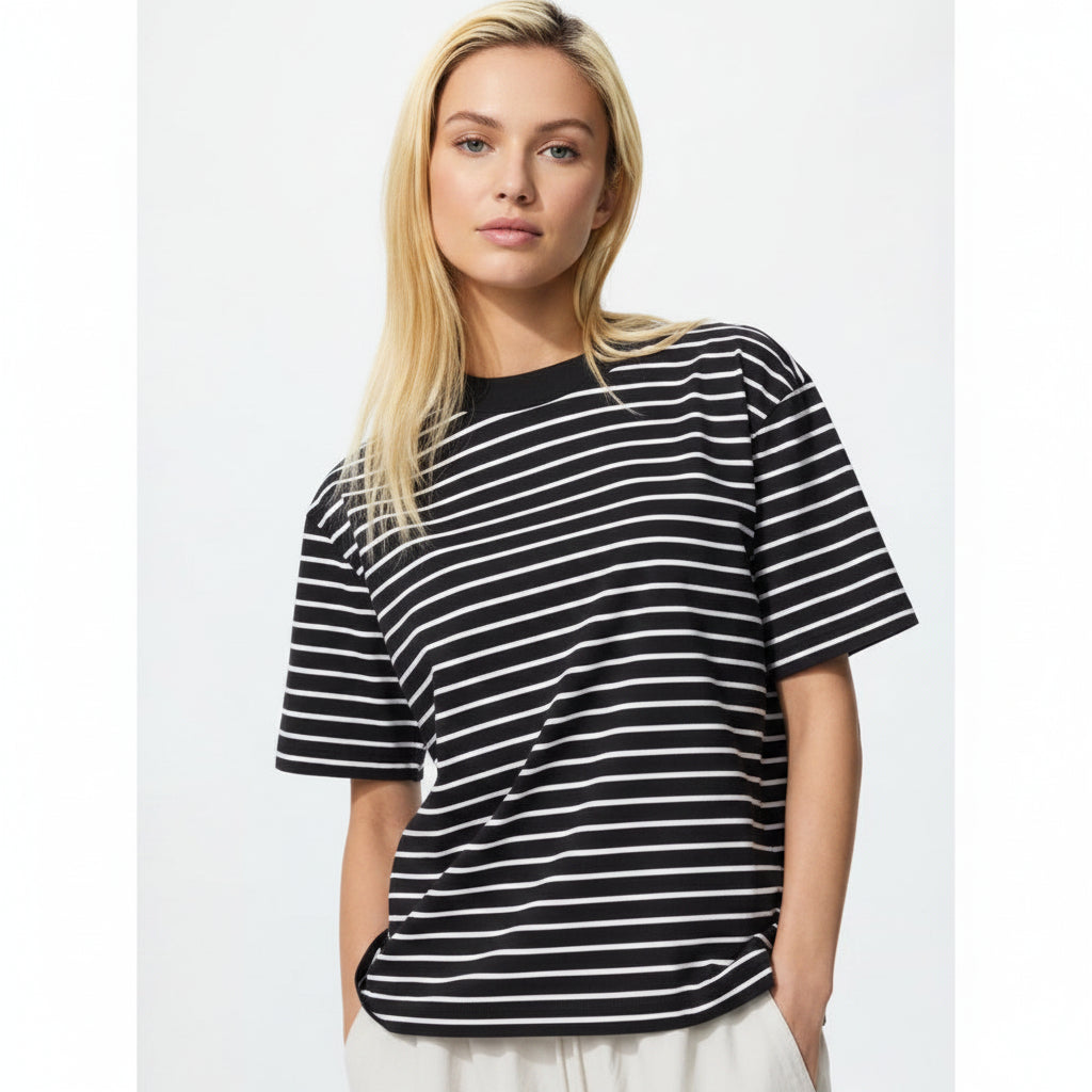 U AIRism Cotton T-Shirt / Border 483537 Japan best brand