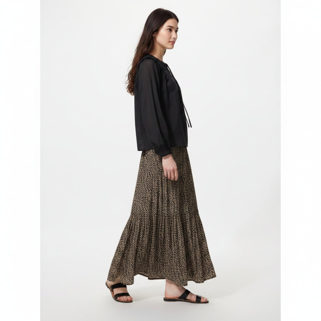 U Tiered Maxi Skirt 484706 Japan Best Brand