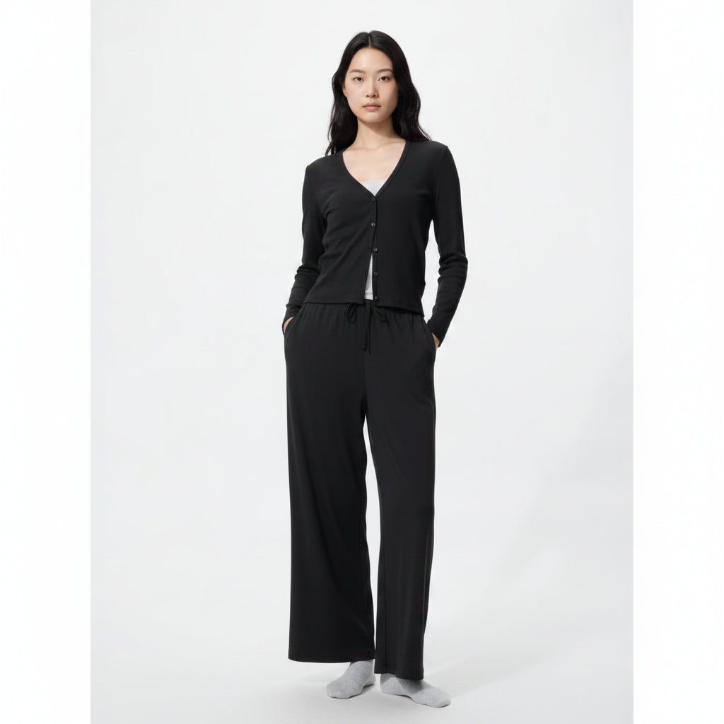 UniQlo Rib Wide Easy Pants 486317 Japan best brand