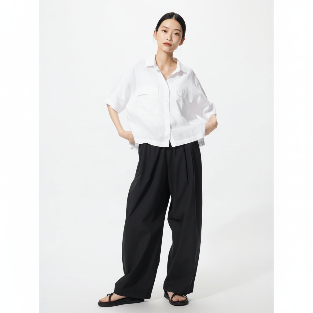 U Cotton Volume Easy Pants 487589 Japan best brand