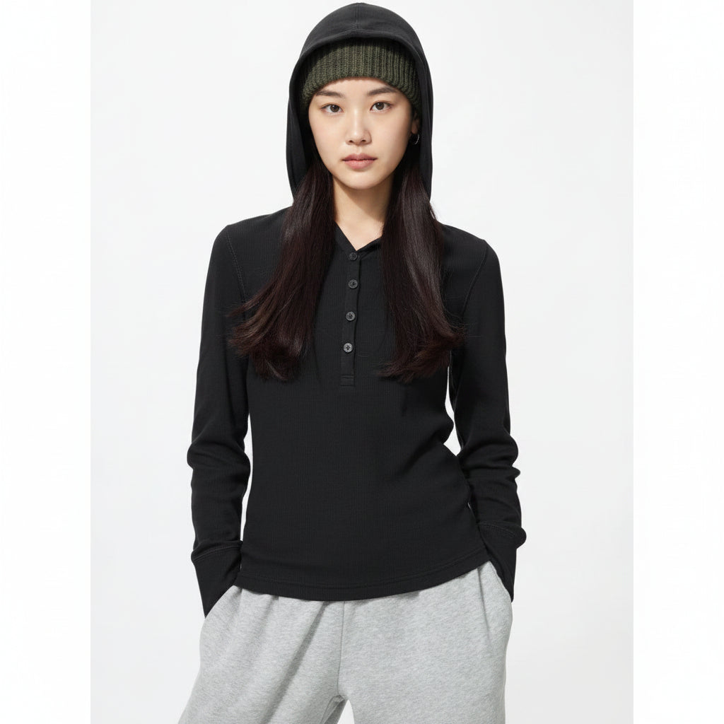 U Hooded Rib T-Shirt 488298 Japan best brand