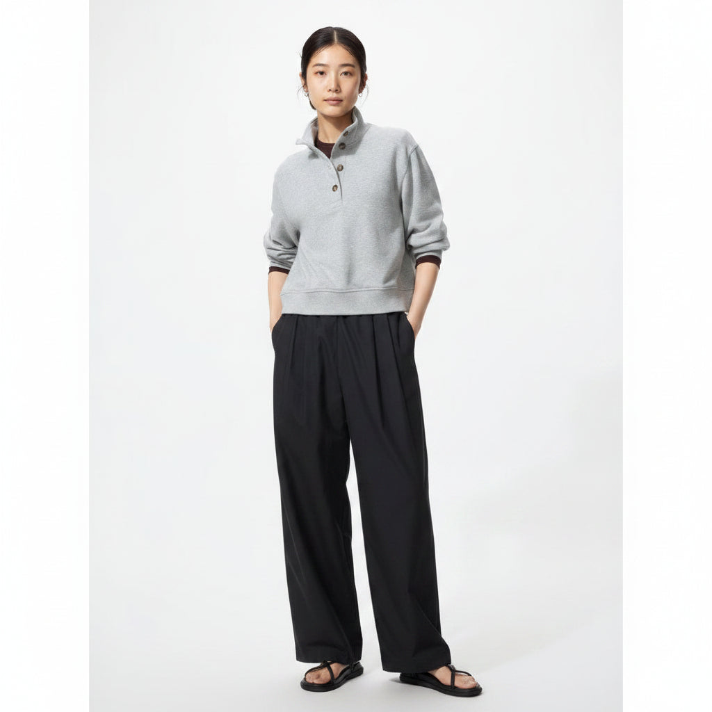 U Cotton Volume Easy Pants (Longer Length) 489684 Japan best brand