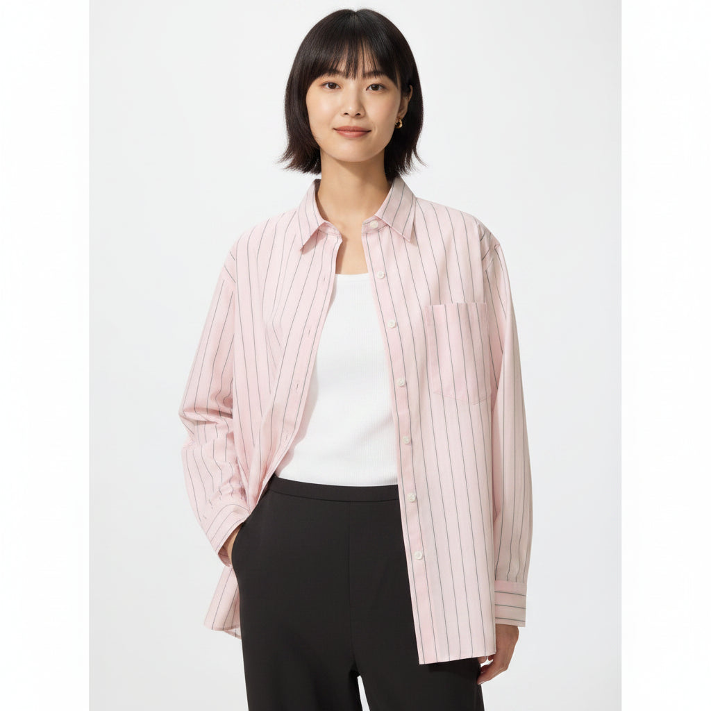 UniQlo Cotton Blend Shirt / Stripe 491501 Japan best brand