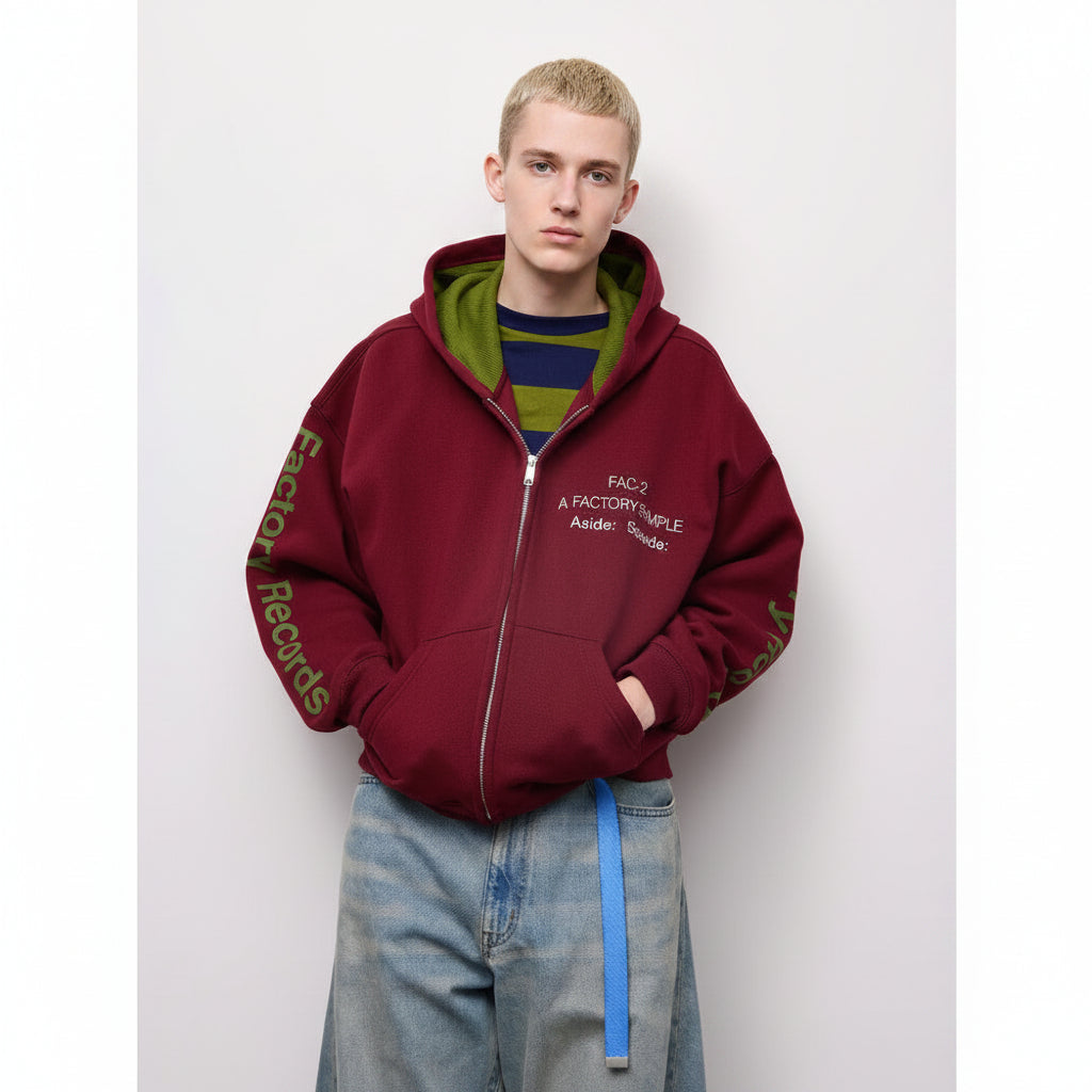 GU Heavyweight Sweatshirt Full-Zip Parka Factory Records PF 361482 Japan best brand