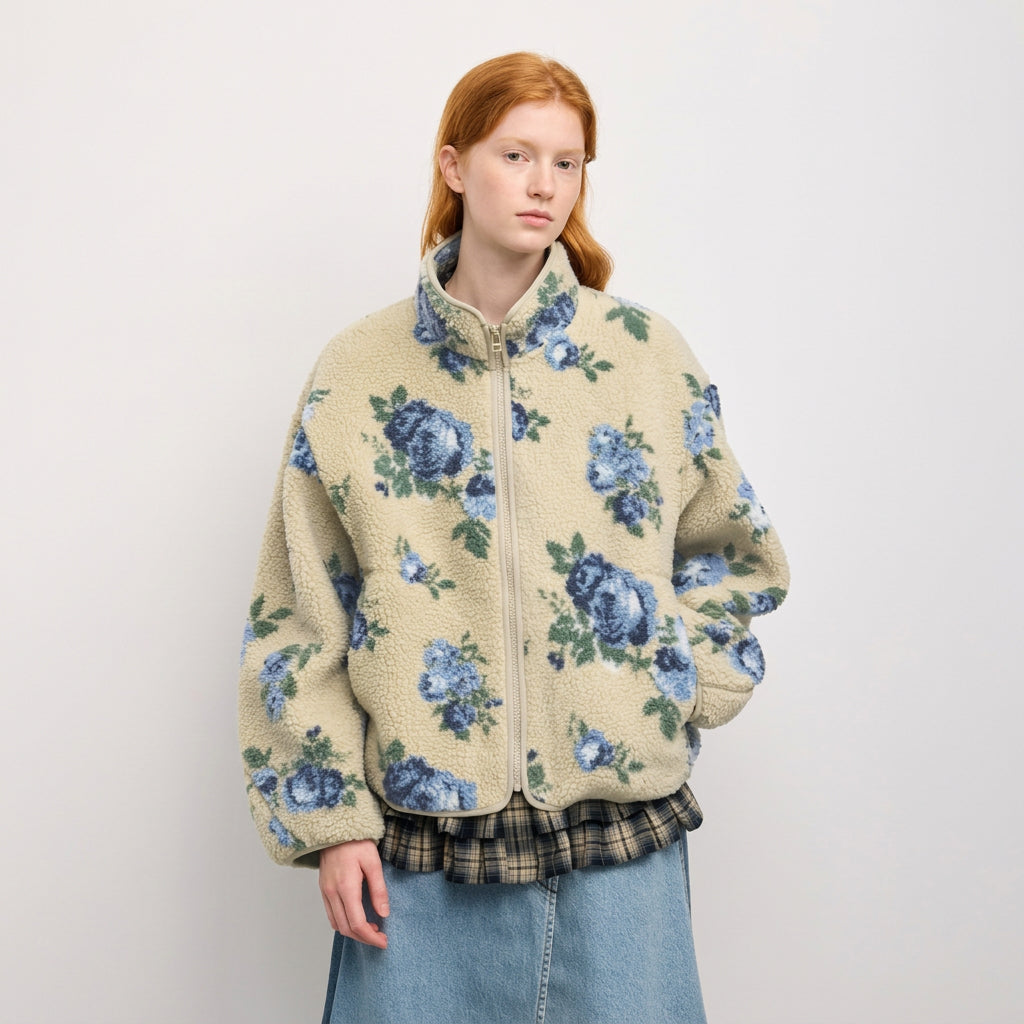 GU Fleece Jacket (Flower) by rokh 361295 Japan best brand