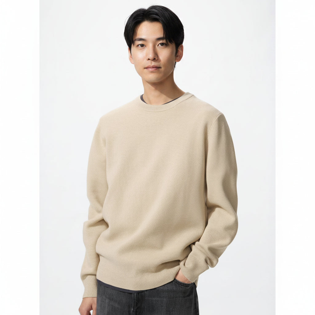 U Washable Milano Rib Crew Neck Sweater 478548 Japan best brand