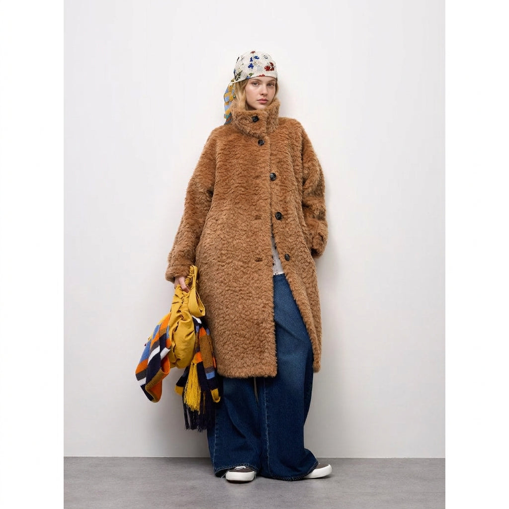 GU Fluffy Boa Long Coat 362853 Japan best brand