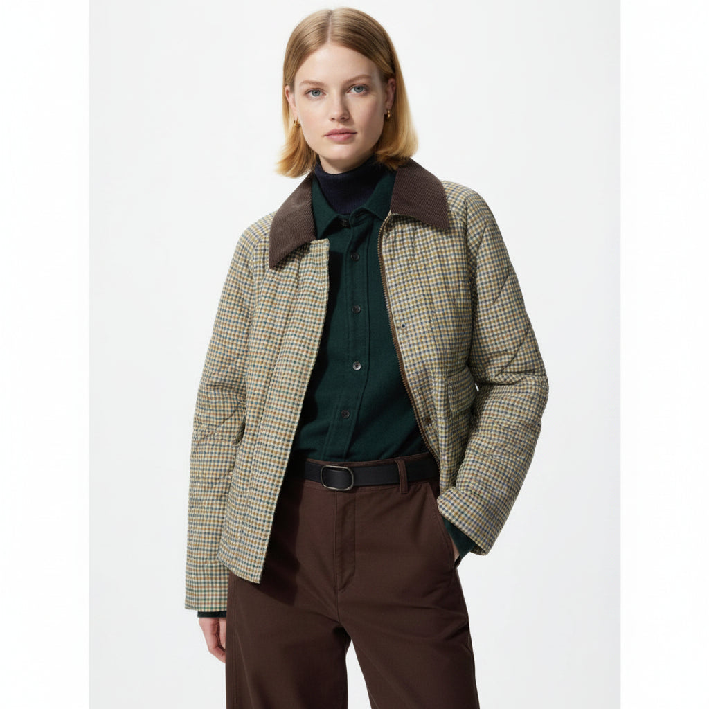 UniQlo Padded Utility Short Jacket / Check 489026 Japan best brand