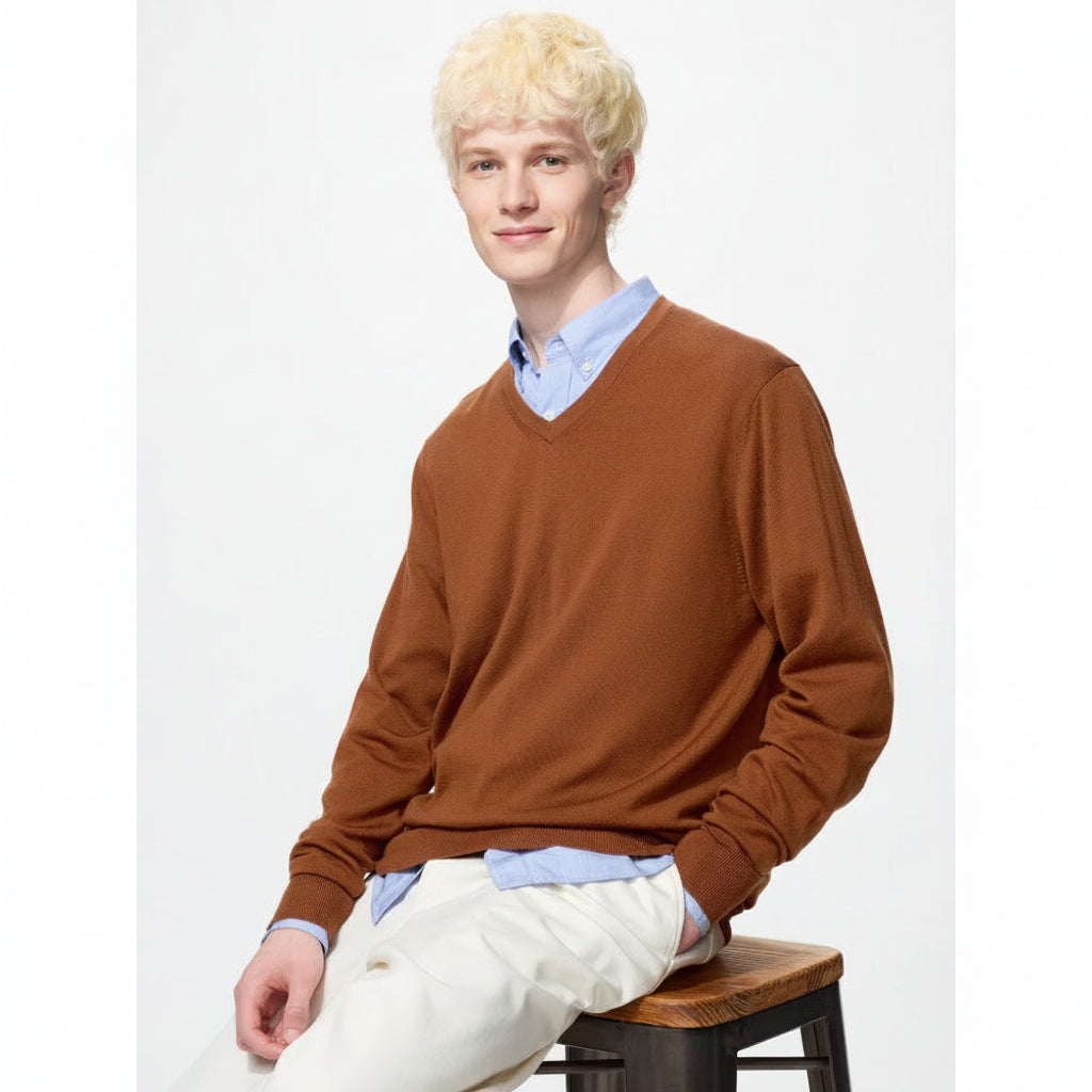 U Merino V-Neck Sweater 478536/486063 Japan best brand
