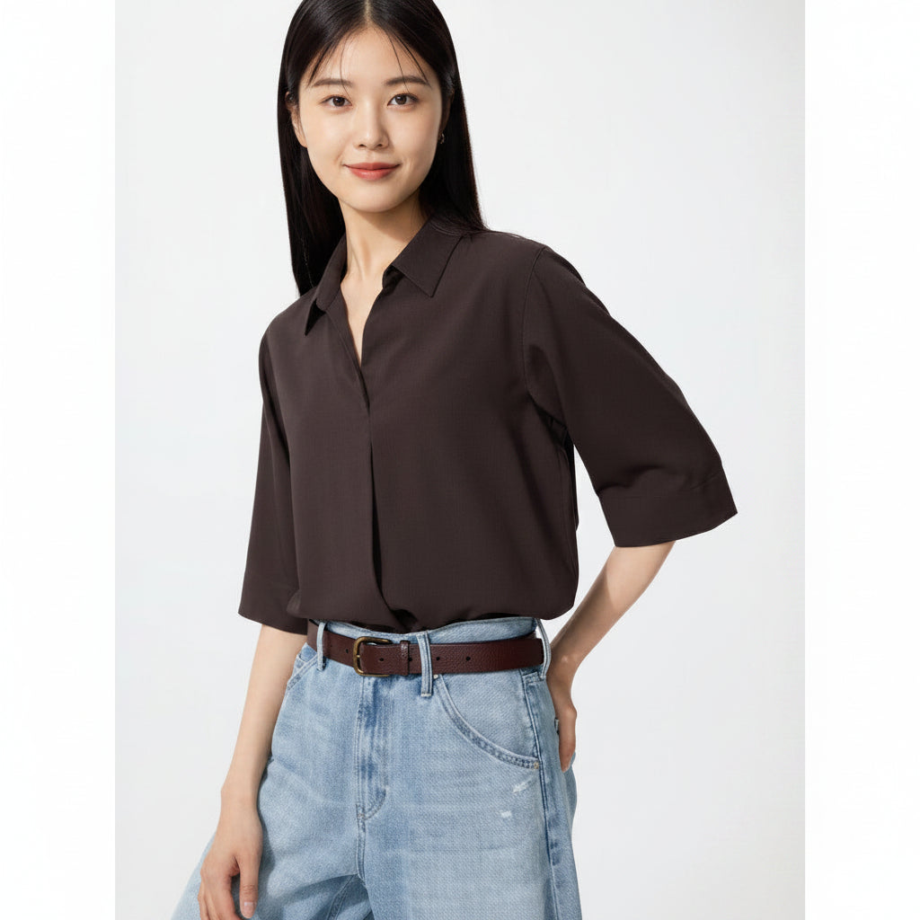 U Rayon Skipper Blouse (3/4 Sleeves) 482824 Japan best brand