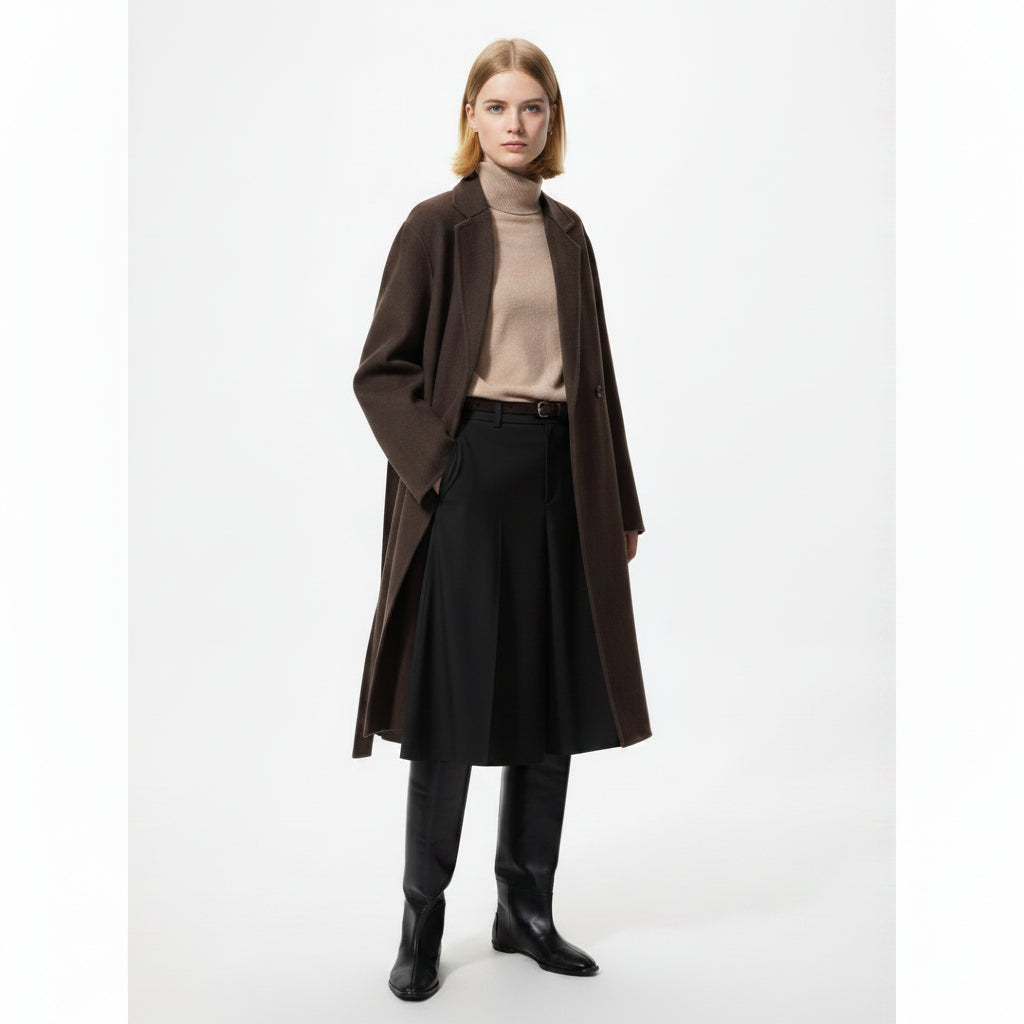 U Double Face Relaxed Long Coat 487423 Japan best brand