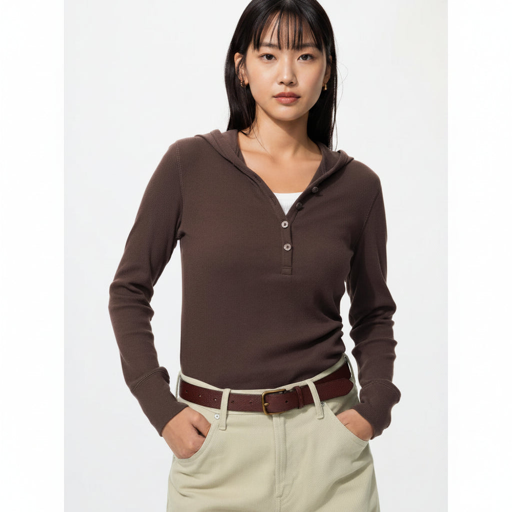 U Hooded Rib T-Shirt 488298 Japan best brand