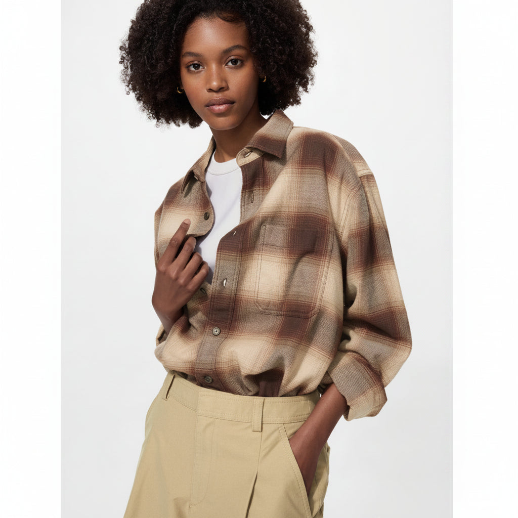U Flannel Shirt / Ombre Check 486601 Japan best brand