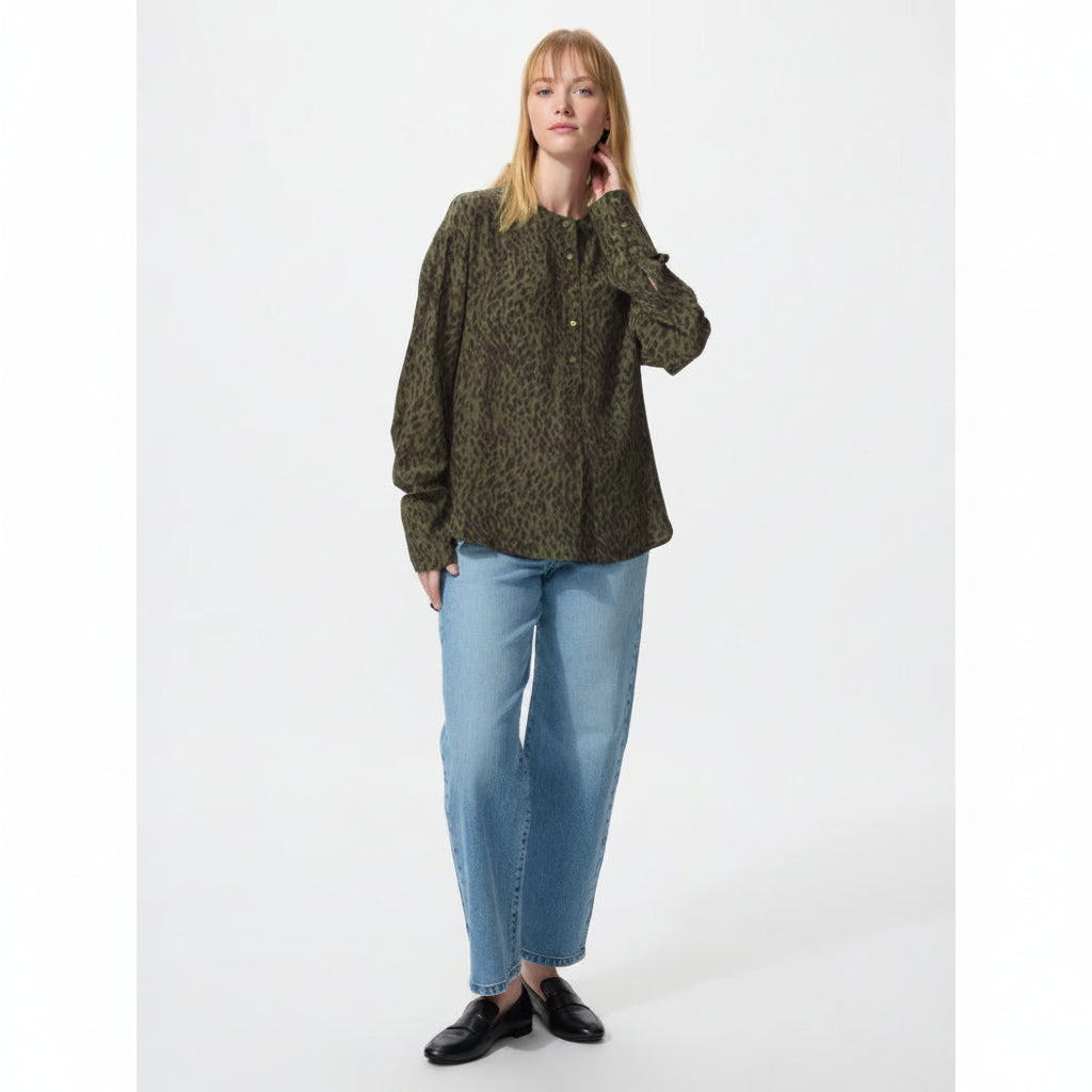 U Rayon Collarless Blouse 484563 Japan best brand