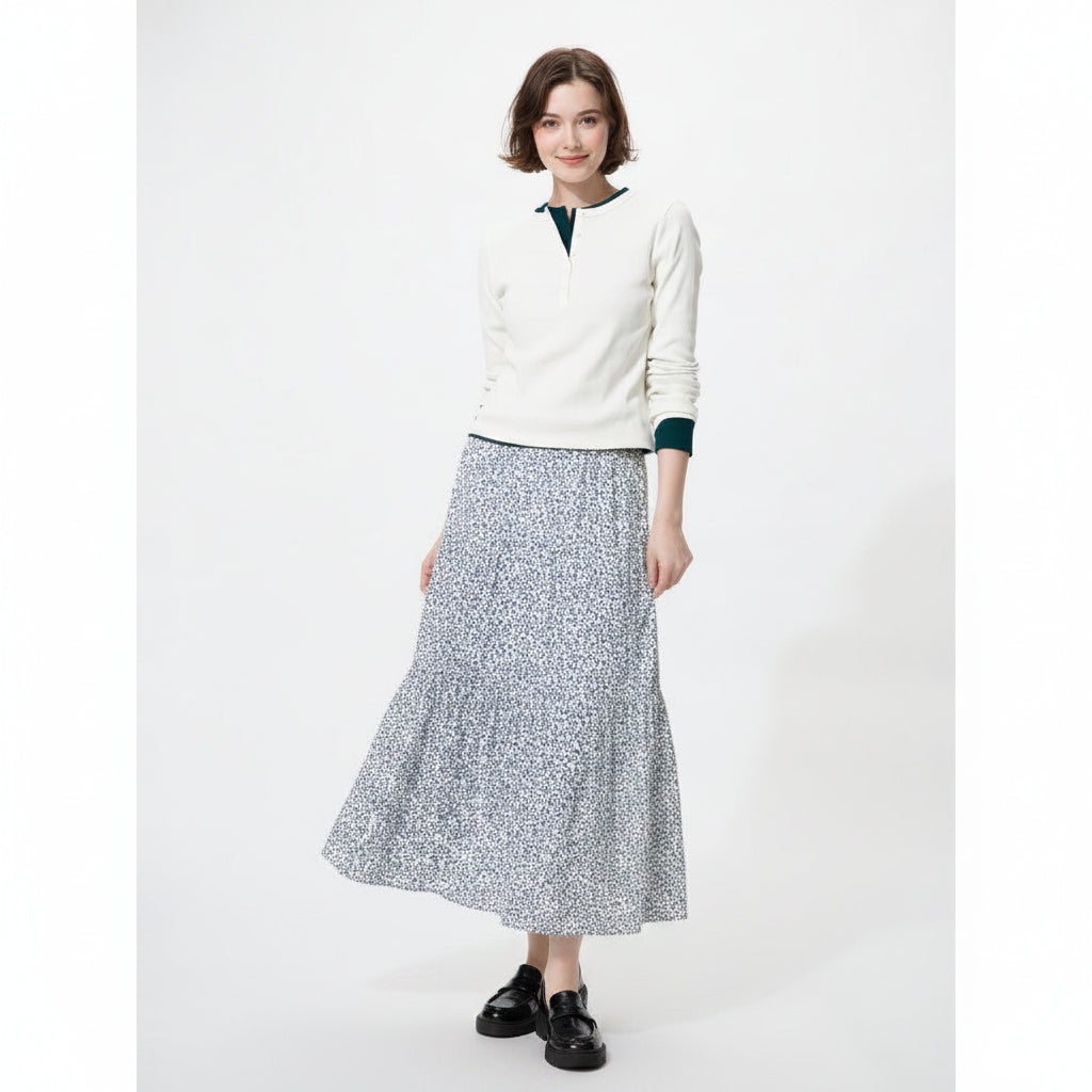 U Tiered Maxi Skirt 484706 Japan Best Brand