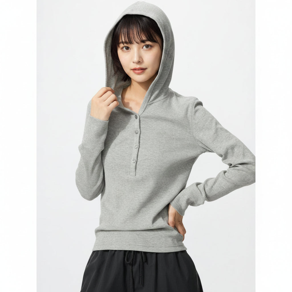 U Hooded Rib T-Shirt 488298 Japan best brand