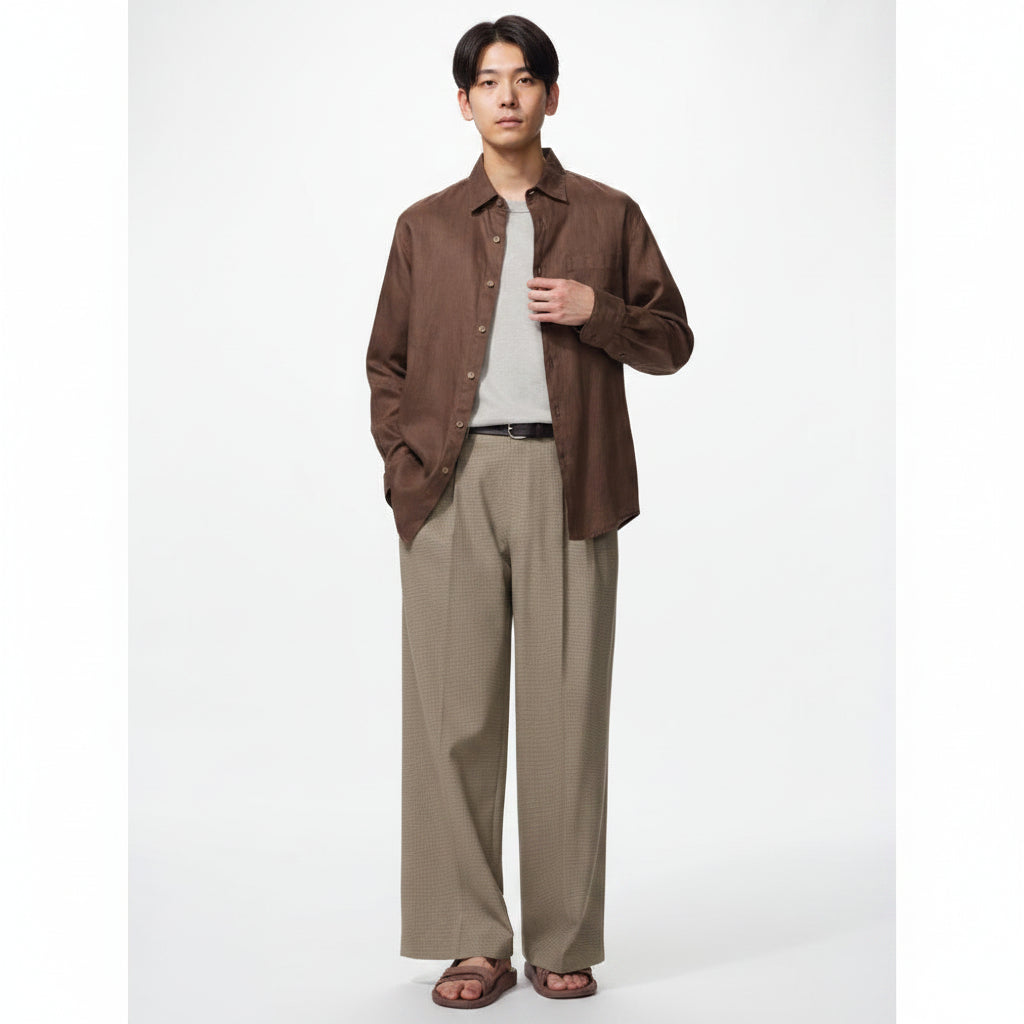 U Smart Wide Straight Pants 489415 Japan best brand