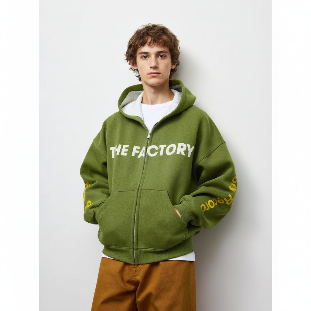 GU Heavyweight Sweatshirt Full-Zip Parka Factory Records PF 361482 Japan best brand