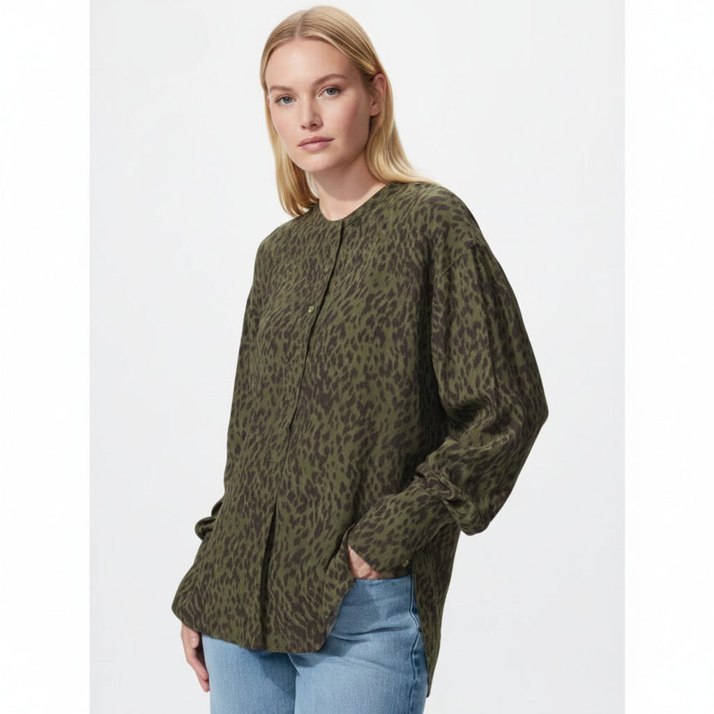 U Rayon Collarless Blouse 484563 Japan best brand