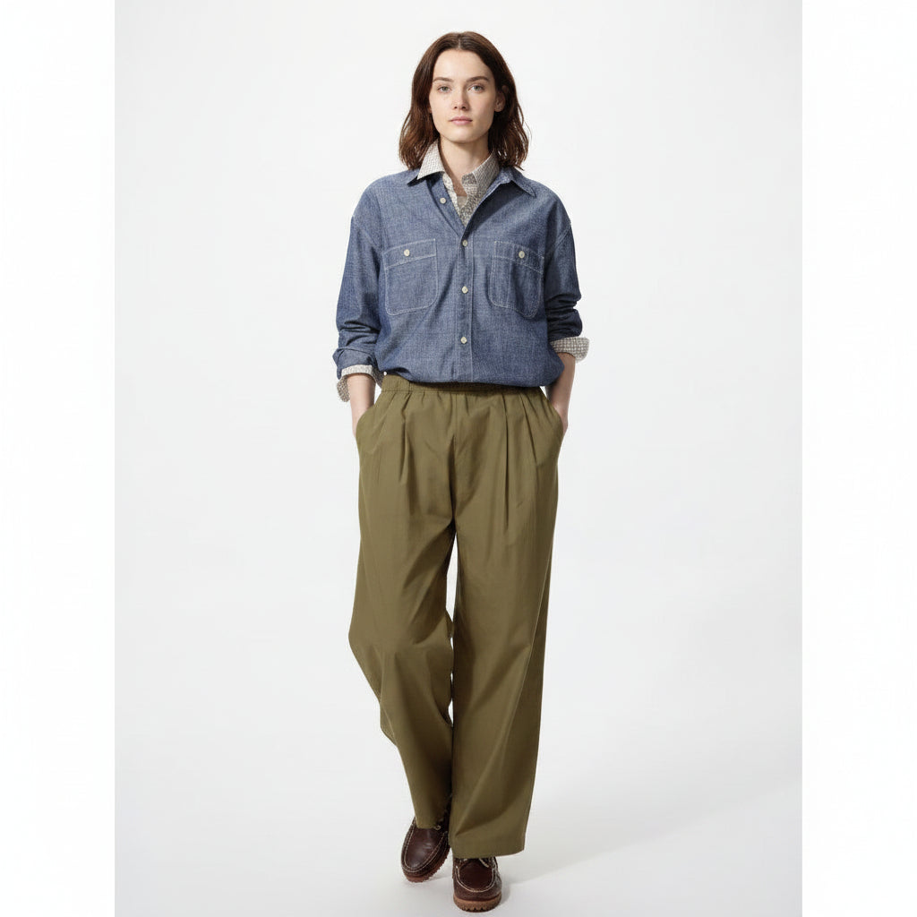 U Cotton Volume Easy Pants (Longer Length) 489684 Japan best brand