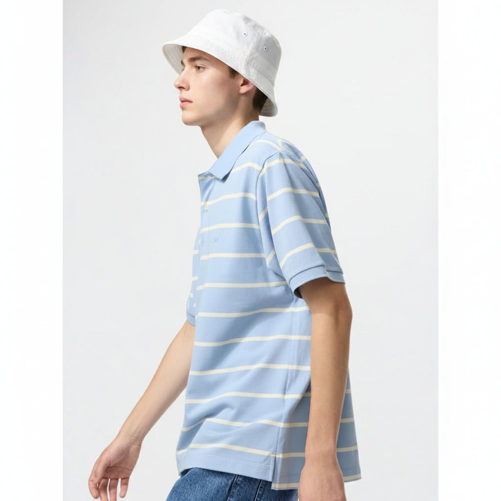 U Dry Kanoko Striped Polo Shirt 485565 (JW A) Japan best brand