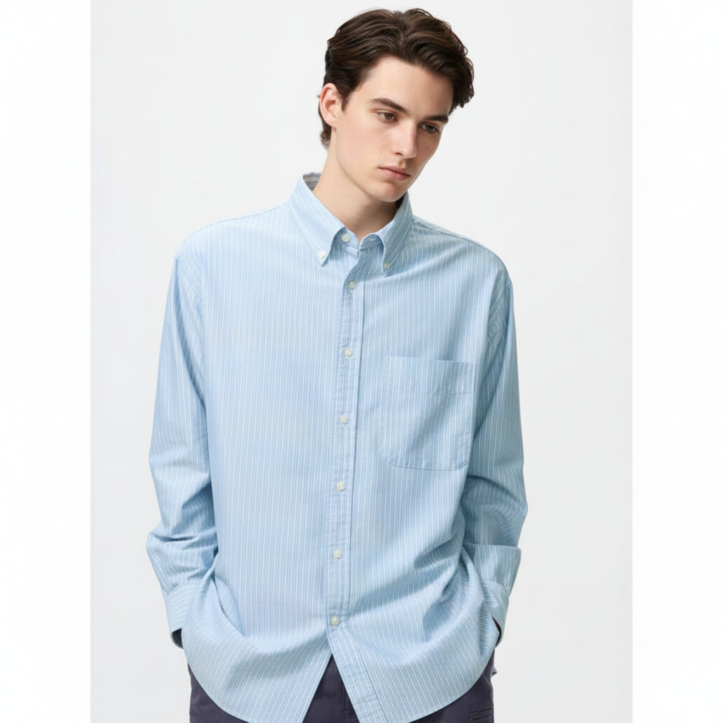 U Oxford Oversized Shirt (Striped) 484904 Japan best brand