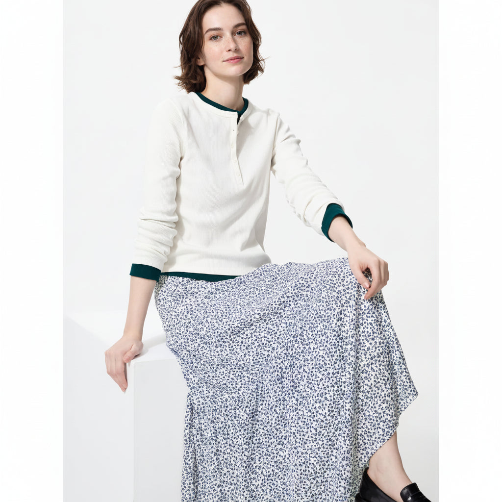 UniQlo Tiered Maxi Skirt 484706 Japan Best Brand