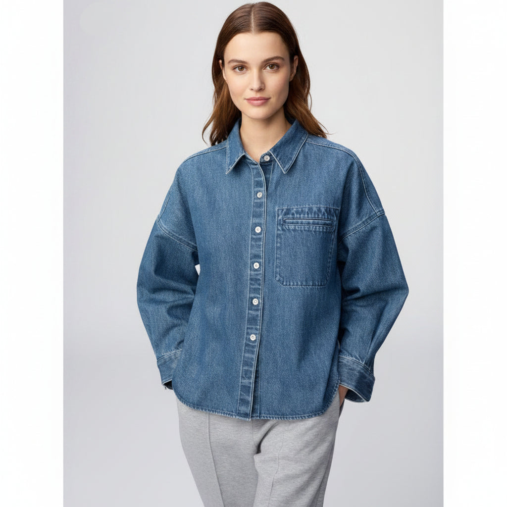 UniQlo Denim Relaxed Shirt Jacket 492123 Japan best brand