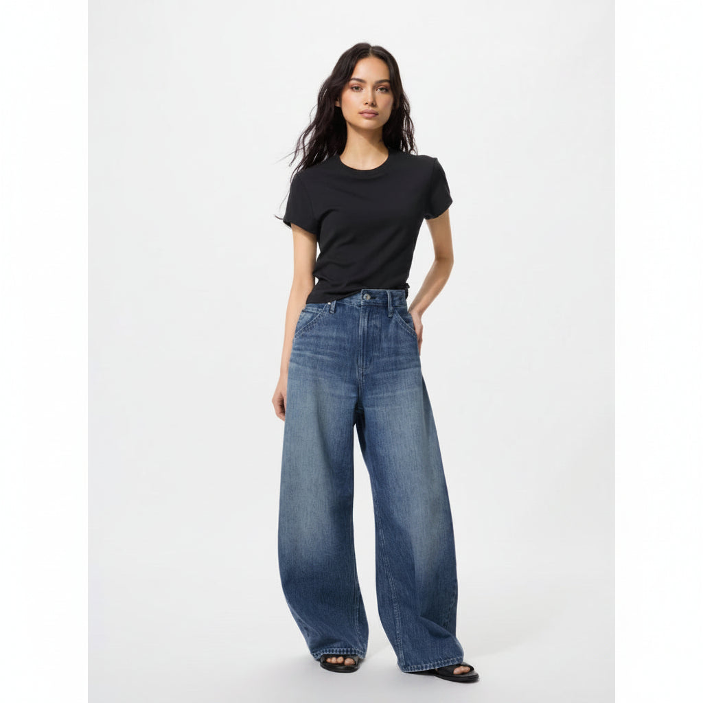 U Baggy Curve Jeans / Short Length 484808 Japan best brand