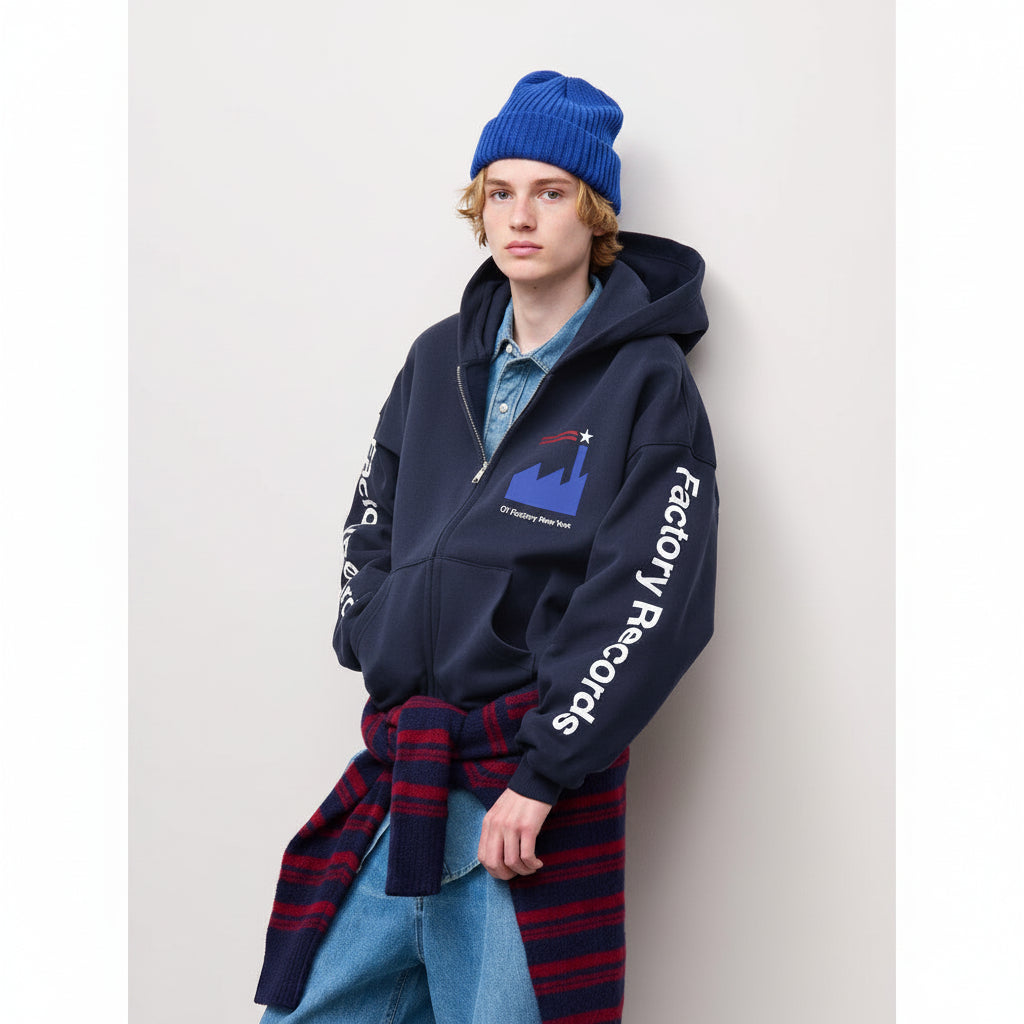 GU Heavyweight Sweatshirt Full-Zip Parka Factory Records PF 361482 Japan best brand