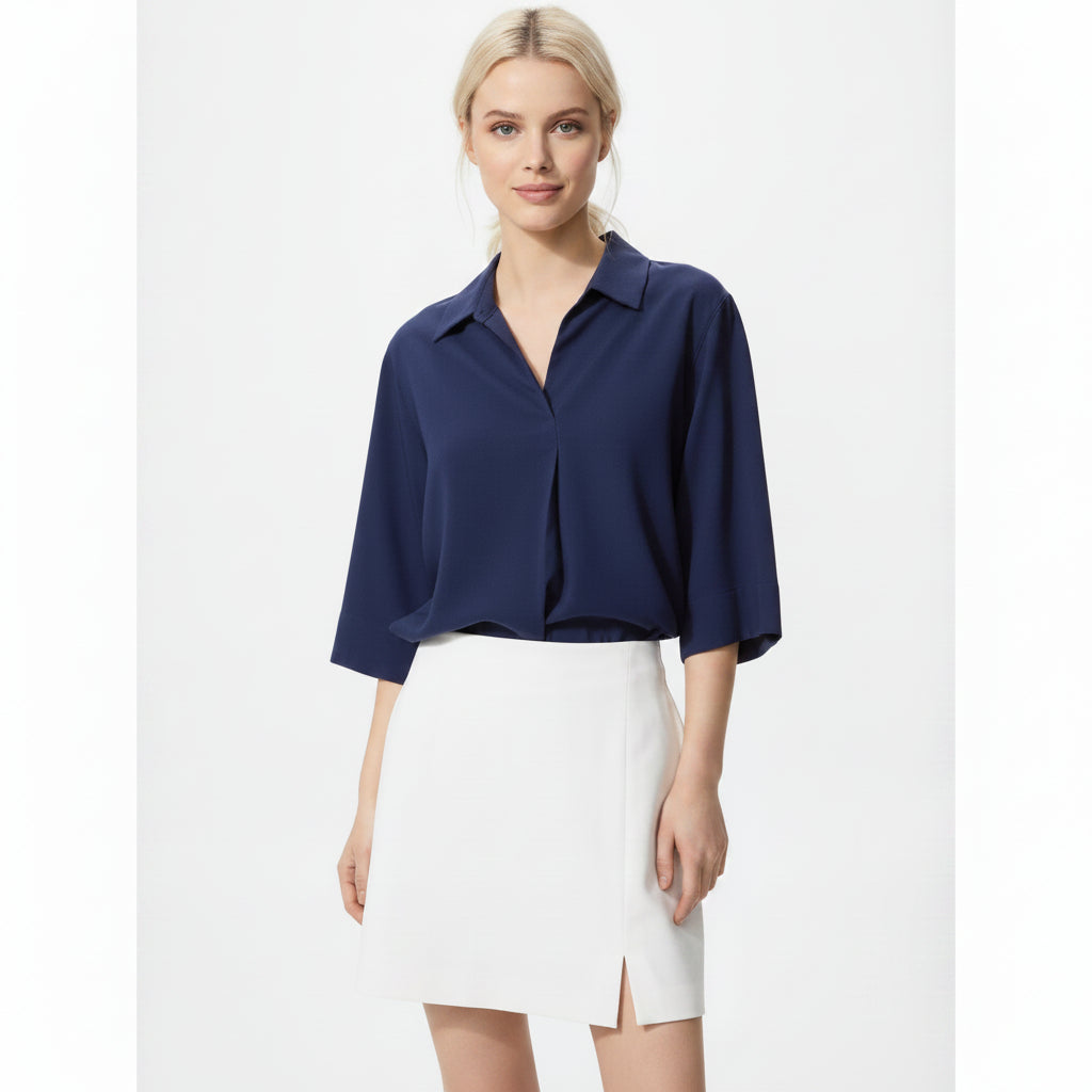 U Rayon Skipper Blouse (3/4 Sleeves) 482824 Japan best brand