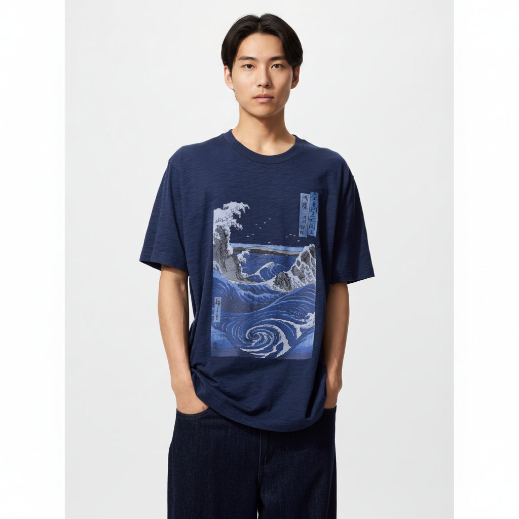 U Ukiyo-e Blue UT 485073 Japan best brand