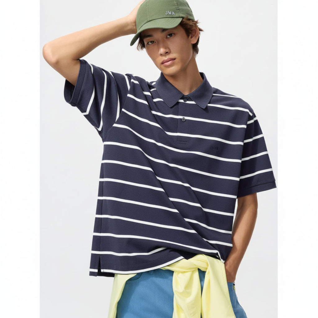 U Dry Kanoko Striped Polo Shirt 485565 (JW A) Japan best brand
