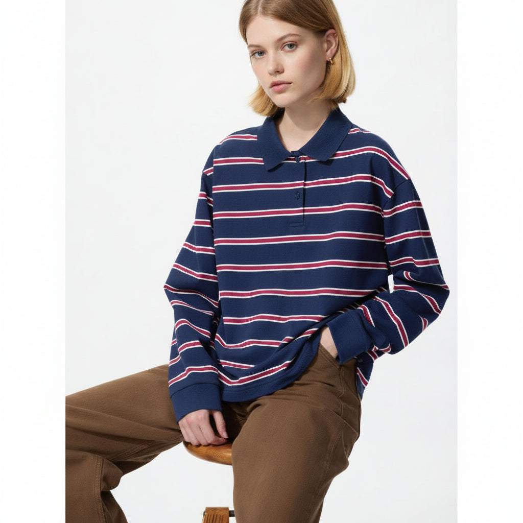 U Striped Polo Shirt 489061 Japan best brand