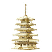 ki-gu-mi Five-Storied Pagoda – Wooden 3D Puzzle DIY Craft Kit