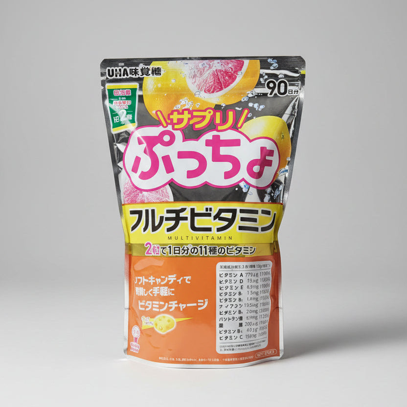 UHA Puccho Multivitamin Soft Candy – Grapefruit Flavor (90 Days)